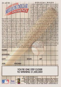 1997-98 Fleer Million Dollar Moments - Blank Front Game Cards #31 Blank Back