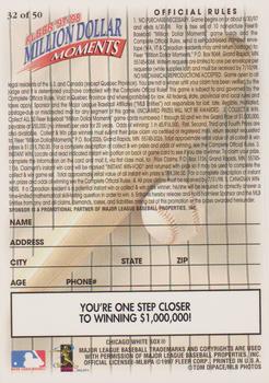 1997-98 Fleer Million Dollar Moments - Blank Front Game Cards #32 Blank Back