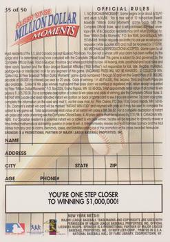 1997-98 Fleer Million Dollar Moments - Blank Front Game Cards #35 Blank Back