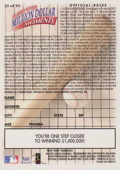 1997-98 Fleer Million Dollar Moments - Blank Front Game Cards #39 Blank Back