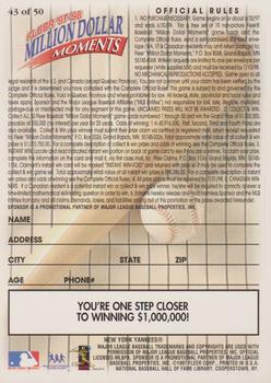 1997-98 Fleer Million Dollar Moments - Blank Front Game Cards #43 Blank Back