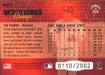 2003 Donruss Champions - World Series Champs #WSC-9 Tim Salmon Back
