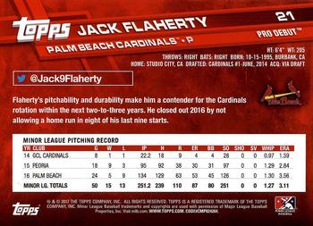 2017 Topps Pro Debut #21 Jack Flaherty Back
