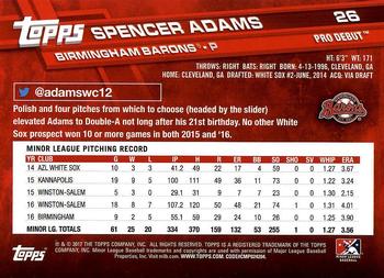 2017 Topps Pro Debut #26 Spencer Adams Back