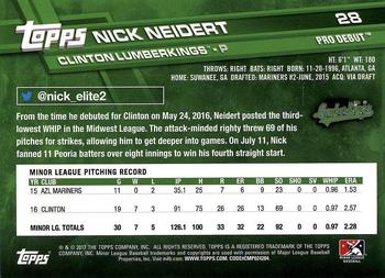 2017 Topps Pro Debut #28 Nick Neidert Back