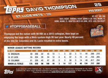 2017 Topps Pro Debut #29 David Thompson Back