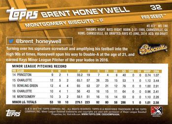 2017 Topps Pro Debut #32 Brent Honeywell Back