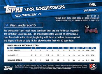 2017 Topps Pro Debut #36 Ian Anderson Back