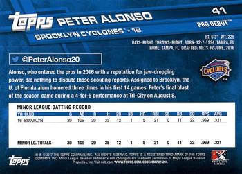 2017 Topps Pro Debut #41 Peter Alonso Back