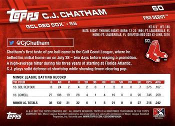 2017 Topps Pro Debut #60 C.J. Chatham Back