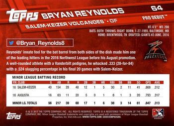 2017 Topps Pro Debut #64 Bryan Reynolds Back