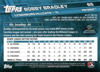 2017 Topps Pro Debut #65 Bobby Bradley Back