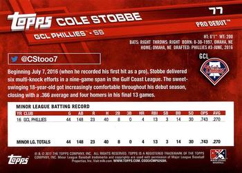 2017 Topps Pro Debut #77 Cole Stobbe Back