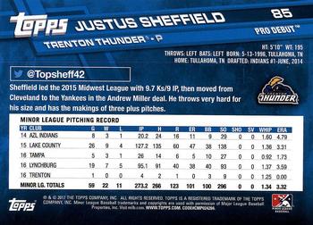 2017 Topps Pro Debut #85 Justus Sheffield Back