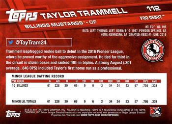 2017 Topps Pro Debut #112 Taylor Trammell Back