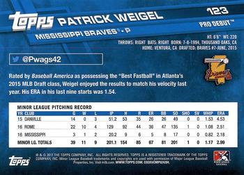 2017 Topps Pro Debut #123 Patrick Weigel Back