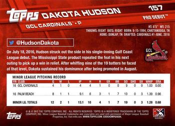 2017 Topps Pro Debut #157 Dakota Hudson Back
