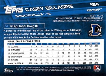 2017 Topps Pro Debut #164 Casey Gillaspie Back