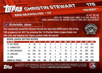 2017 Topps Pro Debut #178 Christin Stewart Back