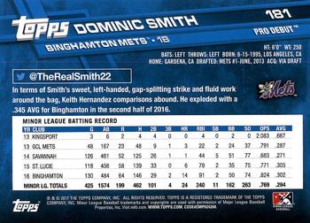 2017 Topps Pro Debut #181 Dominic Smith Back