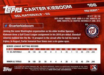 2017 Topps Pro Debut #186 Carter Kieboom Back