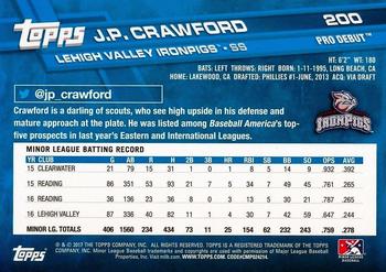 2017 Topps Pro Debut #200 J.P. Crawford Back