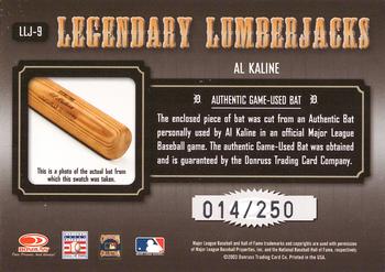 2003 Donruss Classics - Legendary Lumberjacks #LLJ-9 Al Kaline Back