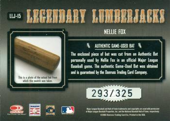 2003 Donruss Classics - Legendary Lumberjacks #LLJ-15 Nellie Fox Back