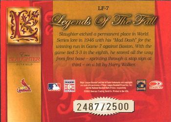 2003 Donruss Classics - Legends of the Fall #LF-7 Enos Slaughter Back