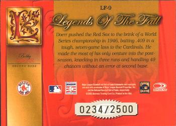 2003 Donruss Classics - Legends of the Fall #LF-9 Bobby Doerr Back