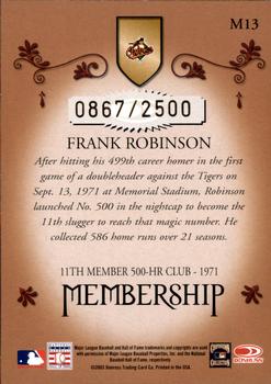 2003 Donruss Classics - Membership #M13 Frank Robinson Back