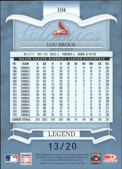 2003 Donruss Classics - Significant Signatures #104 Lou Brock Back