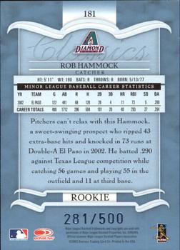 2003 Donruss Classics - Significant Signatures #181 Robby Hammock Back
