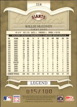 2003 Donruss Classics - Timeless Tributes #114 Willie McCovey Back