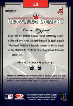 2003 Donruss Diamond Kings - Framed White (Bronze Foil) #23 Omar Vizquel Back