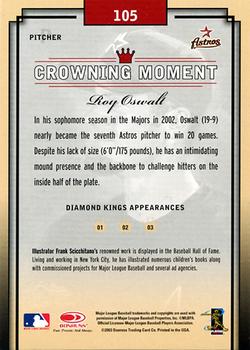 2003 Donruss Diamond Kings - Framed White (Bronze Foil) #105 Roy Oswalt Back