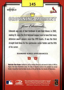 2003 Donruss Diamond Kings - Framed White (Bronze Foil) #145 Jim Edmonds Back