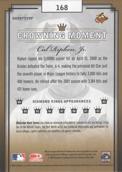 2003 Donruss Diamond Kings - Framed White (Bronze Foil) #168 Cal Ripken Jr. Back