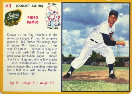 1961 Peters Meats Minnesota Twins #3 Pedro Ramos Front
