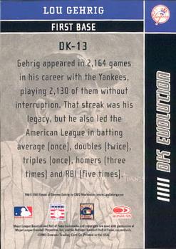 2003 Donruss Diamond Kings - DK Evolution #DK-13 Lou Gehrig Back