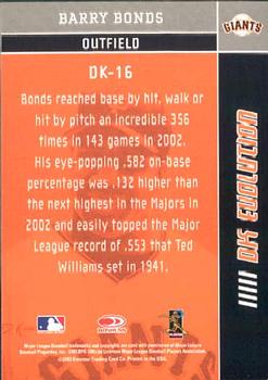 2003 Donruss Diamond Kings - DK Evolution #DK-16 Barry Bonds Back