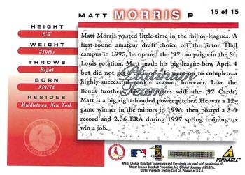 1998 Score St. Louis Cardinals - Platinum Team #15 Matt Morris Back