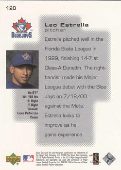 2000 Upper Deck Pros & Prospects #120 Leo Estrella Back