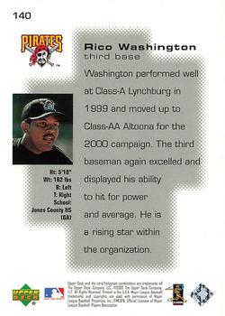 2000 Upper Deck Pros & Prospects #140 Rico Washington Back