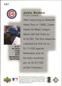 2000 Upper Deck Pros & Prospects #147 Julio Zuleta Back