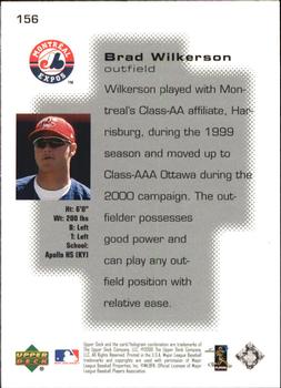 2000 Upper Deck Pros & Prospects #156 Brad Wilkerson Back