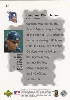 2000 Upper Deck Pros & Prospects #161 Javier Cardona Back
