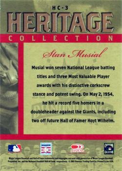 2003 Donruss Diamond Kings - Heritage Collection #HC-3 Stan Musial Back
