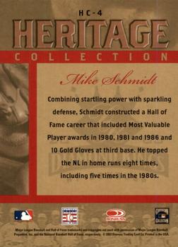 2003 Donruss Diamond Kings - Heritage Collection #HC-4 Mike Schmidt Back