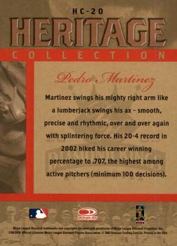 2003 Donruss Diamond Kings - Heritage Collection #HC-20 Pedro Martinez Back